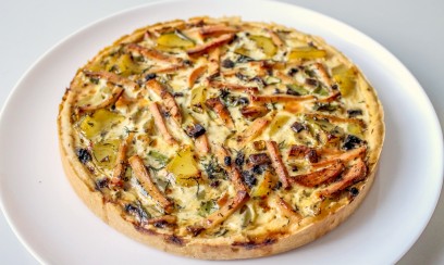 ФРАНЦУЗСКИЙ КИШ С ВЕТЧИНОЙ, КАРТОШКОЙ И ГРИБАМИ