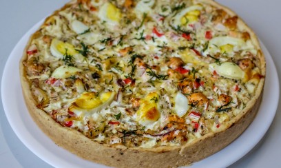 ФРАНЦУЗСКИЙ КИШ С КРЕВЕТКАМИ И КАЛЬМАРОМ